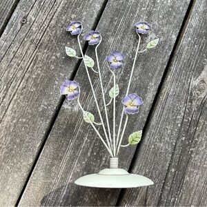 purple pansies picture holder